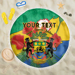 Personalised Afro Gabon Beach Blanket Gabonese Union Travail and Justice