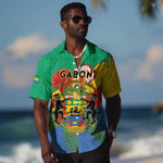 Personalised Afro Gabon Hawaiian Shirt Gabonese Union Travail and Justice