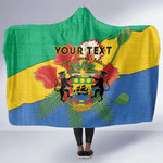 Personalised Afro Gabon Hooded Blanket Gabonese Union Travail and Justice