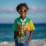 Personalised Afro Gabon Kid Hawaiian Shirt Gabonese Union Travail and Justice