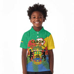 Personalised Afro Gabon Kid Polo Shirt Gabonese Union Travail and Justice