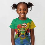 Personalised Afro Gabon Kid T shirt Gabonese Union Travail and Justice