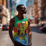Personalised Afro Gabon Men Tank Top Gabonese Union Travail and Justice