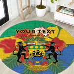 Personalised Afro Gabon Round Carpet Gabonese Union Travail and Justice