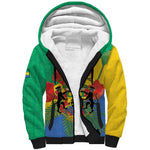 Personalised Afro Gabon Sherpa Hoodie Gabonese Union Travail and Justice