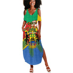 Personalised Afro Gabon Summer Maxi Dress Gabonese Union Travail and Justice