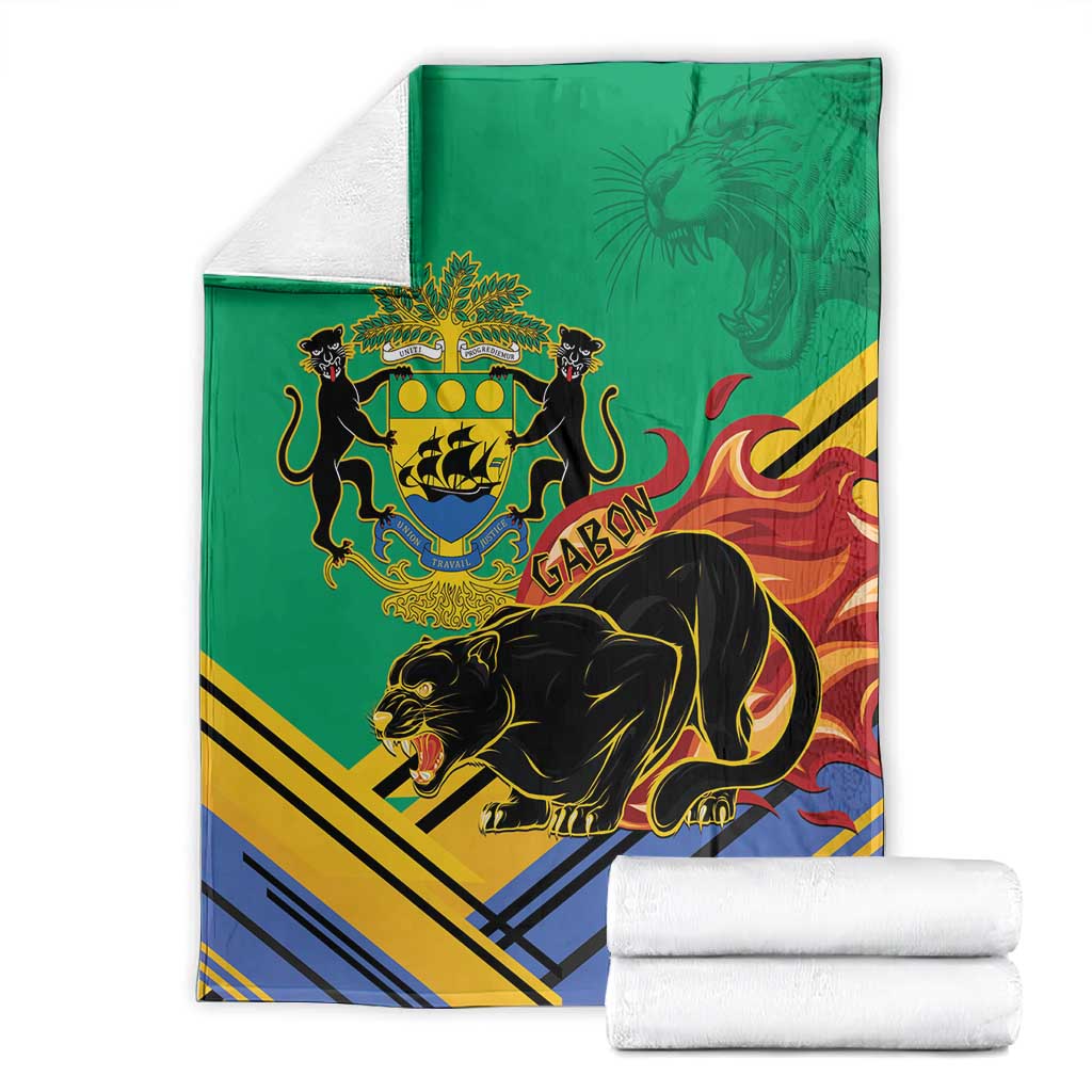 Afro Gabon Blanket Black Panther With Coat Of Arms