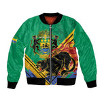 Afro Gabon Bomber Jacket Black Panther With Coat Of Arms