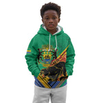 Afro Gabon Kid Hoodie Black Panther With Coat Of Arms