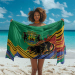 Afro Gabon Sarong Black Panther With Coat Of Arms