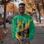 Afro Gabon Sweatshirt Black Panther With Coat Of Arms