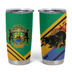 Afro Gabon Tumbler Cup Black Panther With Coat Of Arms