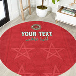 Custom Morocco Football Round Carpet Allez les Lions de lAtlas