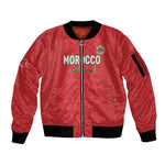 Custom Morocco Football Sleeve Zip Bomber Jacket Allez les Lions de lAtlas
