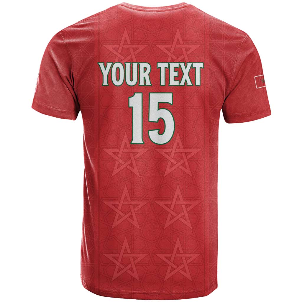 Custom Morocco Football T shirt Allez les Lions de lAtlas