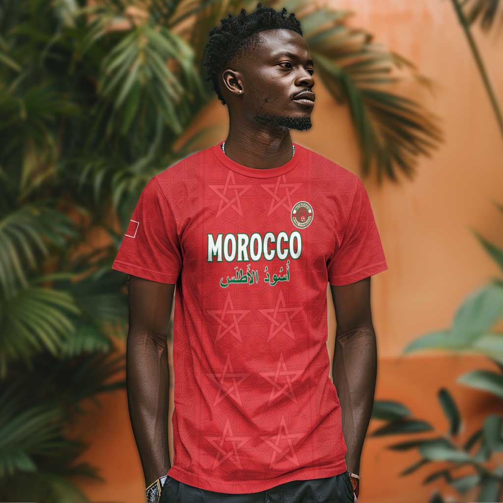 Custom Morocco Football T shirt Allez les Lions de lAtlas