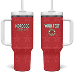 Custom Morocco Football Tumbler With Handle Allez les Lions de lAtlas