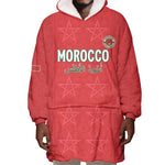 Custom Morocco Football Wearable Blanket Hoodie Allez les Lions de lAtlas