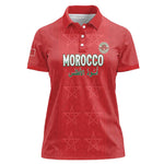 Custom Morocco Football Women Polo Shirt Allez les Lions de lAtlas