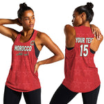 Custom Morocco Football Women Racerback Tank Allez les Lions de lAtlas