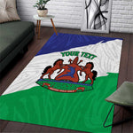 Personalised Afro Lesotho Area Rug Coat Of Arms With Map - Grunge Style