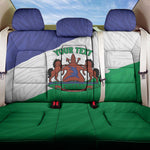 Personalised Afro Lesotho Back Car Seat Cover Coat Of Arms With Map - Grunge Style