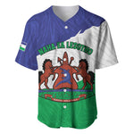 Personalised Afro Lesotho Baseball Jersey Coat Of Arms With Map - Grunge Style