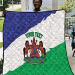 Personalised Afro Lesotho Quilt Coat Of Arms With Map - Grunge Style