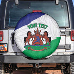 Personalised Afro Lesotho Spare Tire Cover Coat Of Arms With Map - Grunge Style