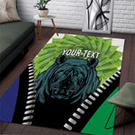 Personalised Afro Lesotho Area Rug Black Rhinoceros Aloe Polyphylla LT15