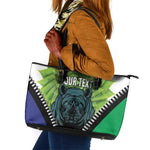 Personalised Afro Lesotho Leather Tote Bag Black Rhinoceros Aloe Polyphylla LT15