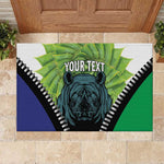Personalised Afro Lesotho Rubber Doormat Black Rhinoceros Aloe Polyphylla LT15