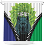 Personalised Afro Lesotho Shower Curtain Black Rhinoceros Aloe Polyphylla LT15