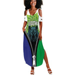 Personalised Afro Lesotho Summer Maxi Dress Black Rhinoceros Aloe Polyphylla LT15