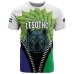 Personalised Afro Lesotho T shirt Black Rhinoceros Aloe Polyphylla LT15