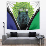 Personalised Afro Lesotho Tapestry Black Rhinoceros Aloe Polyphylla LT15