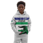 Custom Lesotho Football Kid Hoodie Go Likuena Go