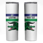 Custom Lesotho Football Skinny Tumbler Go Likuena Go