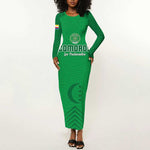 Custom Comoros Football Long Sleeve Bodycon Dress Go Les Coelacantes LT15