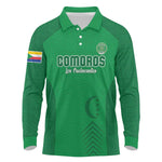 Custom Comoros Football Long Sleeve Polo Shirt Go Les Coelacantes