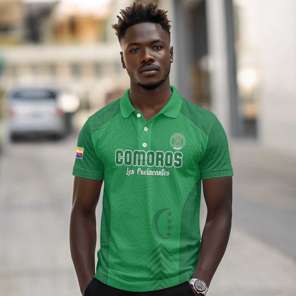 Custom Comoros Football Polo Shirt Go Les Coelacantes