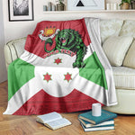 Personalized Jamhuri ya Burundi Blanket Lion With Coat Of Arms - Flag Style