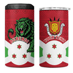 Personalized Jamhuri ya Burundi 4 in 1 Can Cooler Tumbler Lion With Coat Of Arms - Flag Style