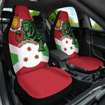 Personalized Jamhuri ya Burundi Car Seat Cover Lion With Coat Of Arms - Flag Style