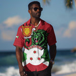 Personalized Jamhuri ya Burundi Hawaiian Shirt Lion With Coat Of Arms - Flag Style