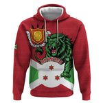 Personalized Jamhuri ya Burundi Hoodie Lion With Coat Of Arms - Flag Style