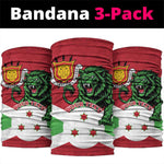 Jamhuri ya Burundi Neck Gaiter Lion With Coat Of Arms - Flag Style - African Pride
