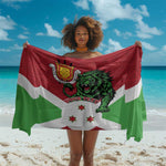 Personalized Jamhuri ya Burundi Sarong Lion With Coat Of Arms - Flag Style