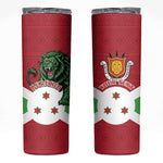 Personalized Jamhuri ya Burundi Skinny Tumbler Lion With Coat Of Arms - Flag Style