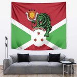 Personalized Jamhuri ya Burundi Tapestry Lion With Coat Of Arms - Flag Style